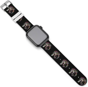 Shark Sugar Skull Mexico Dia De Los Sport Silicone Watch Band Compatible with Iwatch Quick Release Replacement Strap