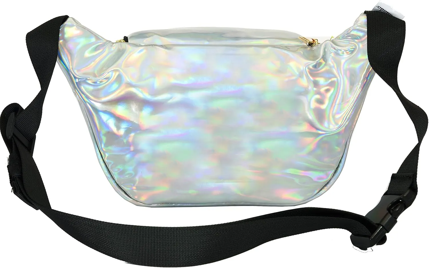 Shiny Neon Fanny Bag for Women Rave Festival Hologram Bum Travel Waist Pack (Silver)