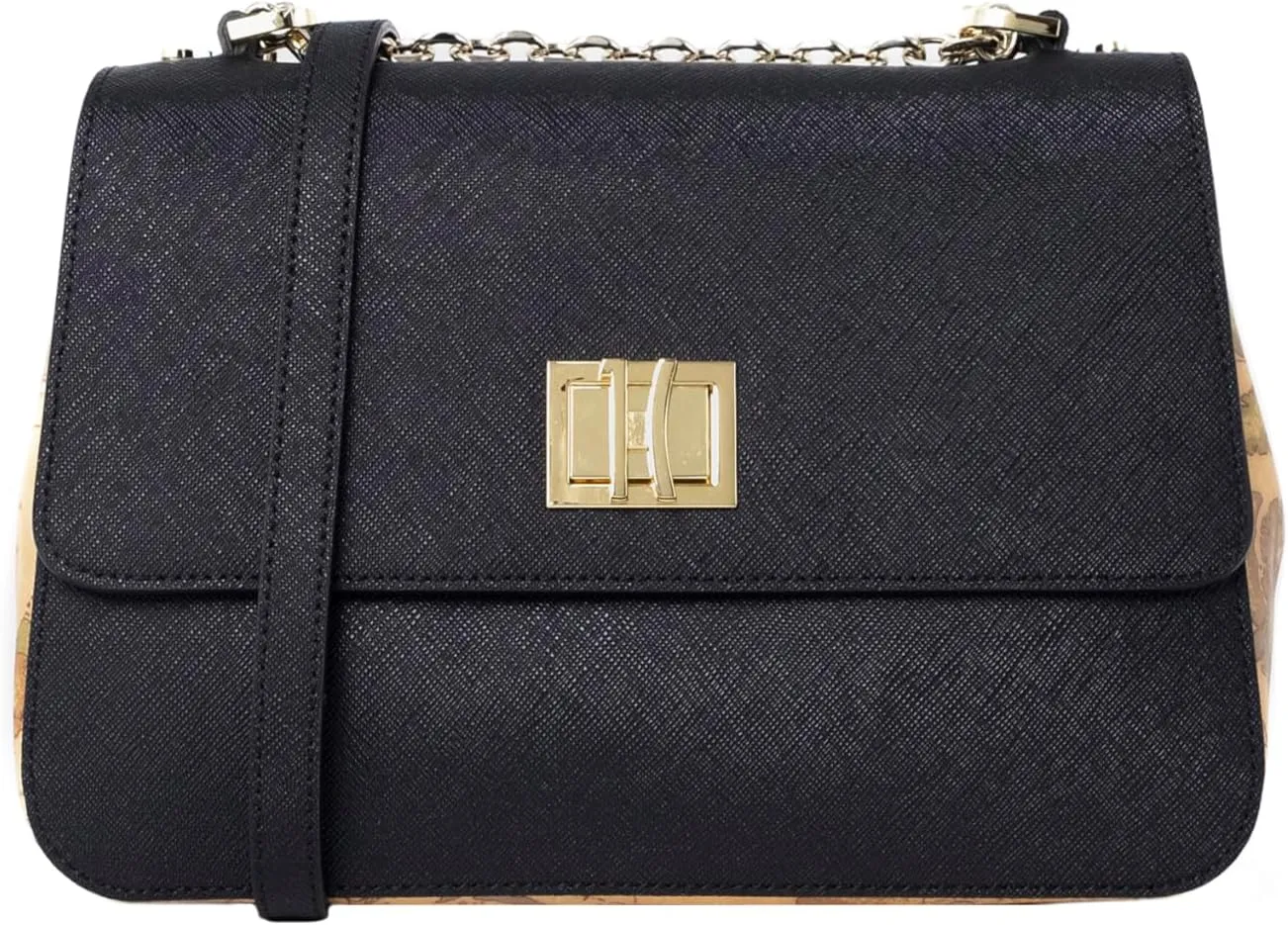 Shoulder bag, comfortable, practical and spacious with magnetic flap closure. It has a large main compartment, internal pockets, one with zip. Features geo print on the, 0001