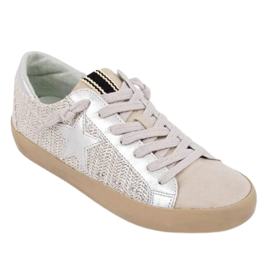 Shushop Paula Silver Woven Sneaker