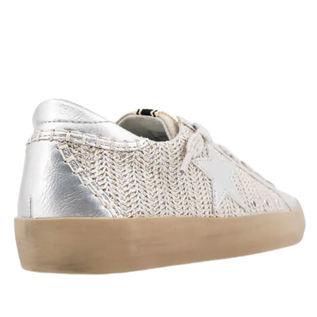 Shushop Paula Silver Woven Sneaker