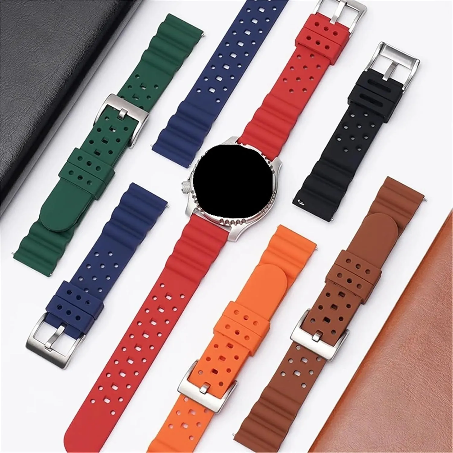 Silicone Rubber Strap 20mm 22mm Men And Women Diving Sport Watchband Bracelet Quick Release