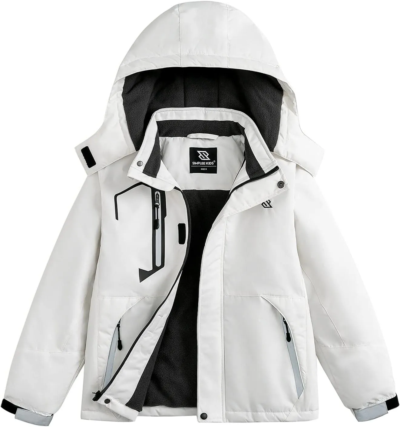 Simplee kids Girls Waterproof Ski Snow Jacket Fleece Colorful Winter Coat Warm Hooded