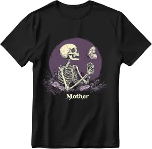 Skeleton Shirt with Floral & Butterfly Gifts for Mother’s Day Birthday Skull Shirts for Women Graphic Tee