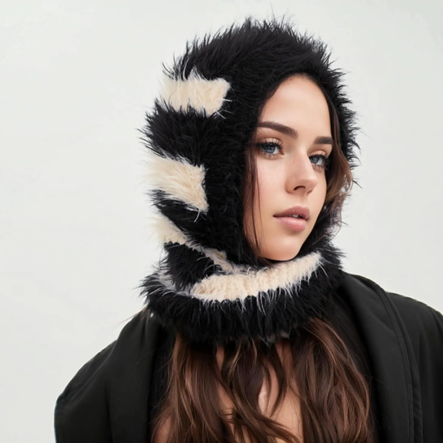 Skull Balaclava Beanie Hat - Winter Warmth with Windproof All-Around Cover for Skiing Cycling