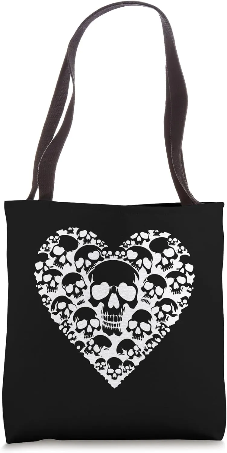 Skull Heart / Love Skull / Love and Death / Goth Tote Bag