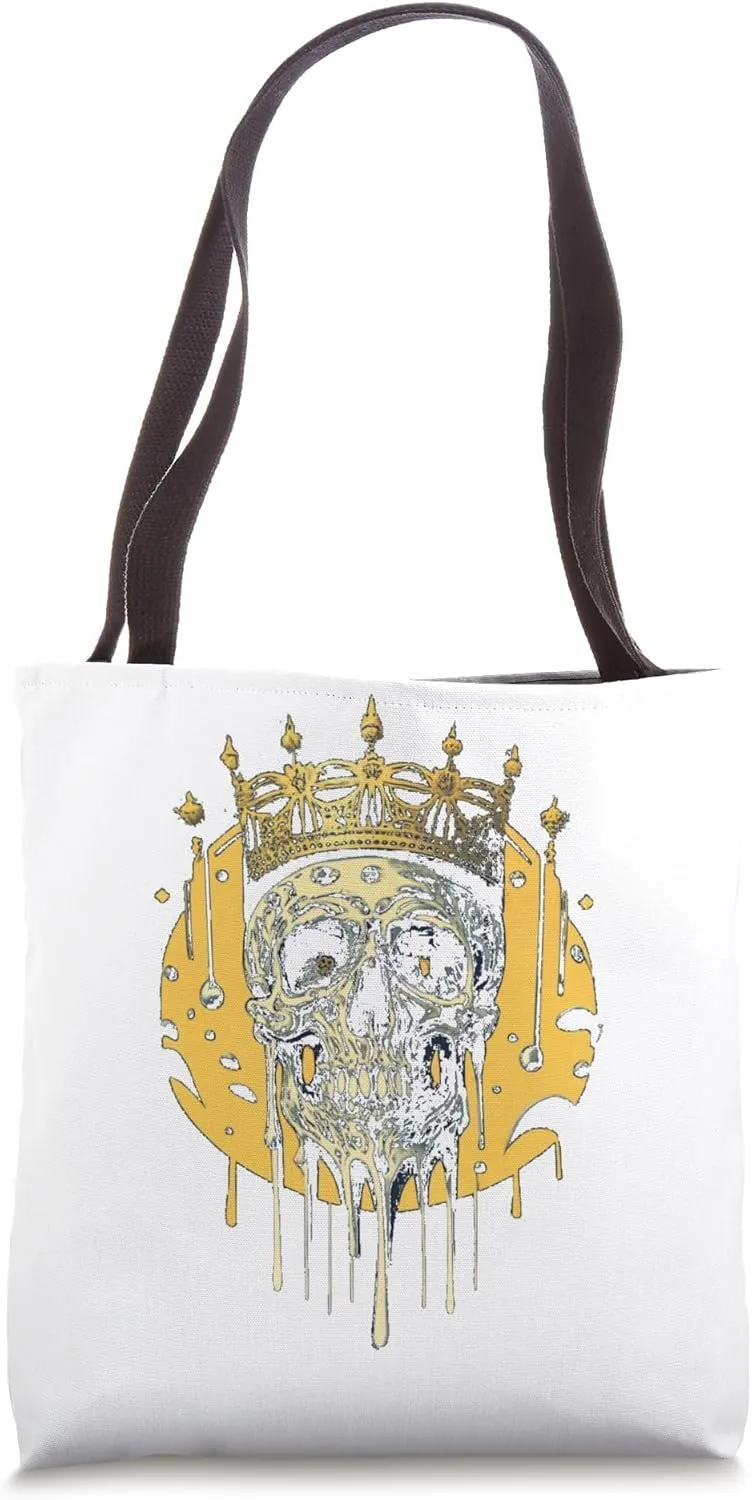 Skull Invader Colorful Skull Paint Splash Trippy Skeleton 49 Tote Bag