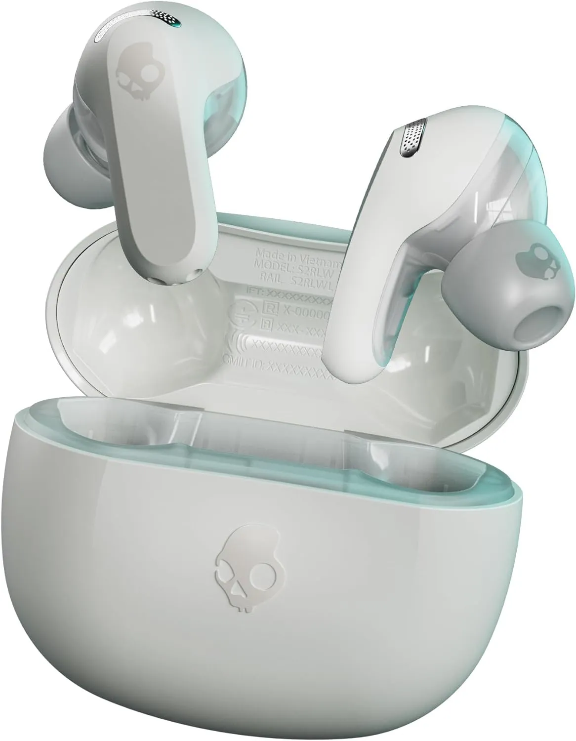 Skullcandy Rail ANC Wireless Earbuds, Bluetooth Headphones, Active Noise Cancelling, Up to 38 Hours Battery, Microphone for iPhone Android, Customizable via Skull-iQ App - Bone