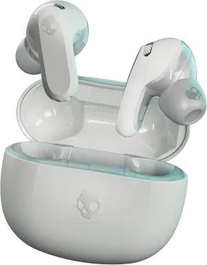 Skullcandy Rail ANC Wireless Earbuds, Bluetooth Headphones, Active Noise Cancelling, Up to 38 Hours Battery, Microphone for iPhone Android, Customizable via Skull-iQ App - Bone