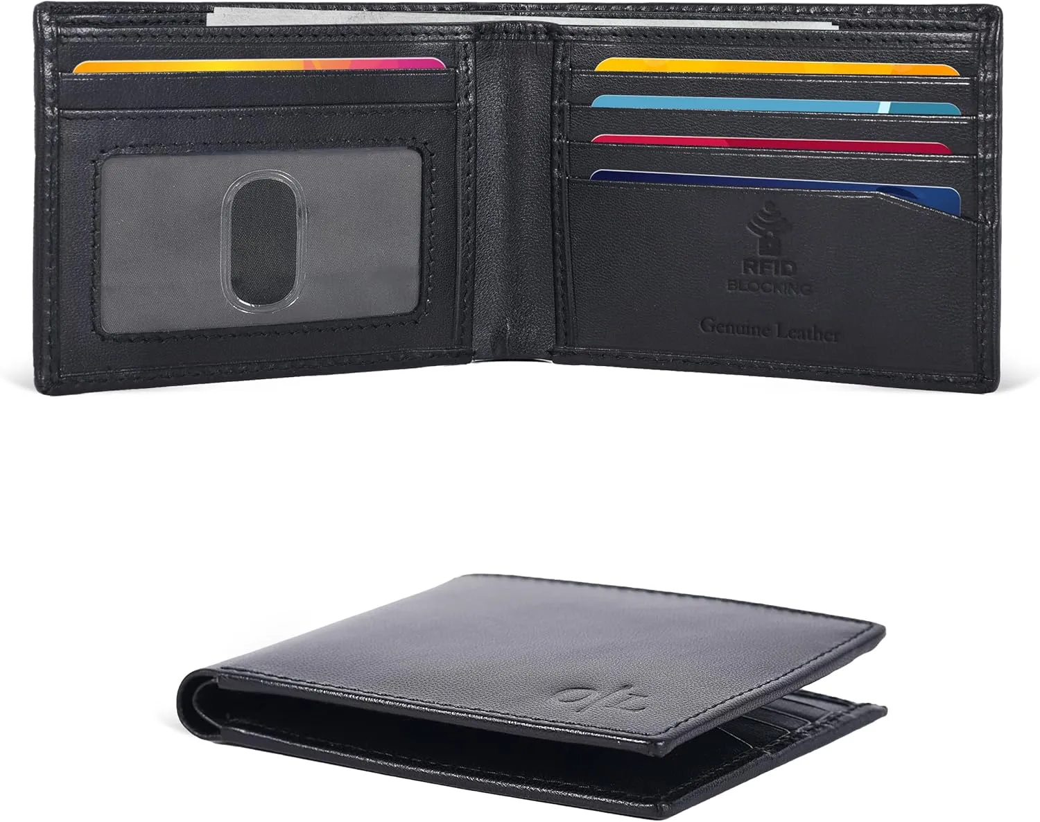 Slim Leather Wallet for Men - RFID Wallets Credit Card Holder Ultra Thin Gift for Mens, Front Pocket Minimalist Design