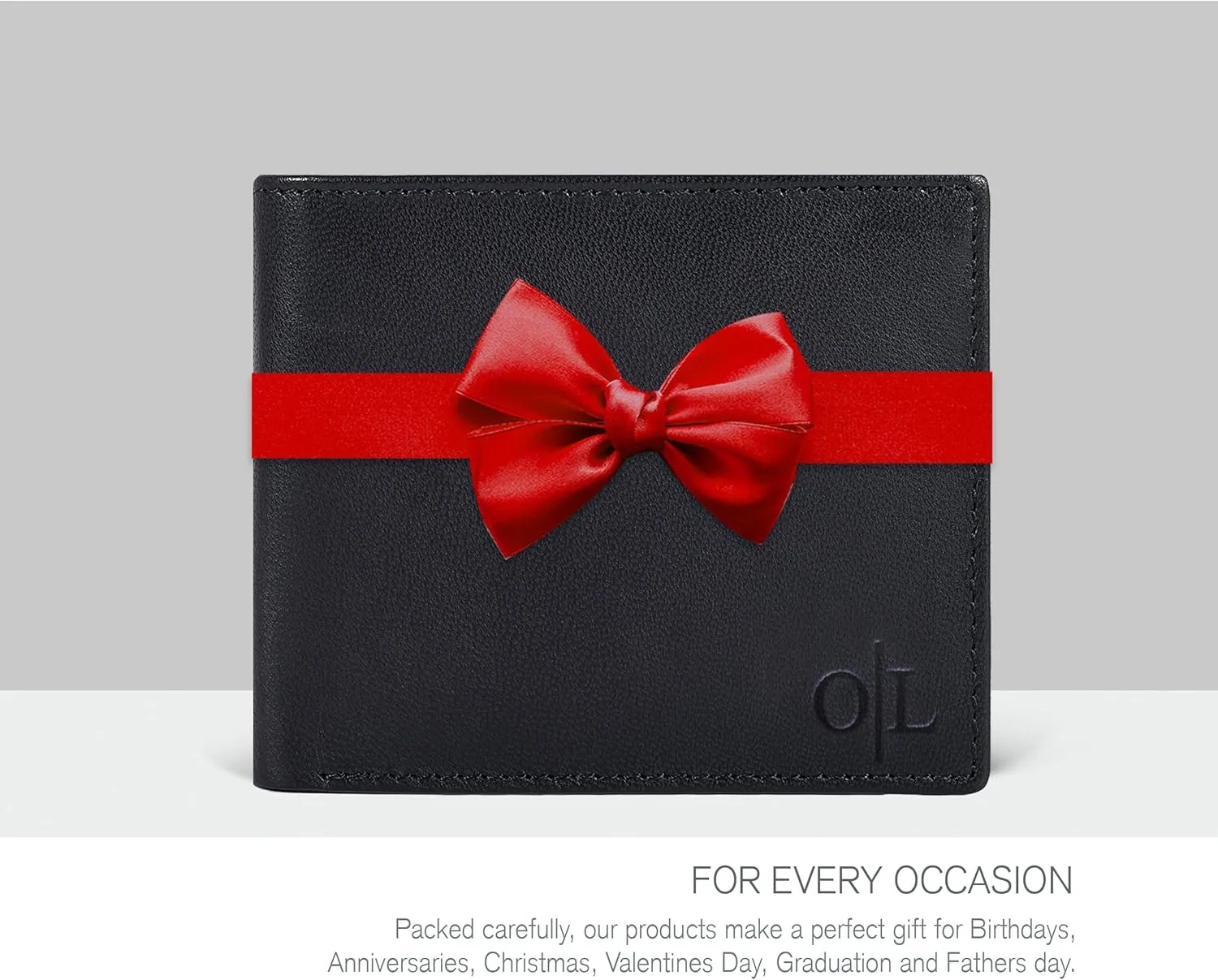 Slim Leather Wallet for Men - RFID Wallets Credit Card Holder Ultra Thin Gift for Mens, Front Pocket Minimalist Design