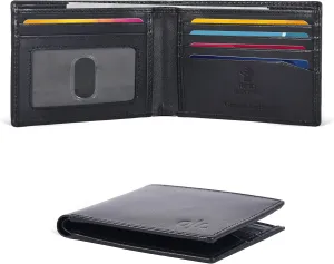 Slim Leather Wallet for Men - RFID Wallets Credit Card Holder Ultra Thin Gift for Mens, Front Pocket Minimalist Design