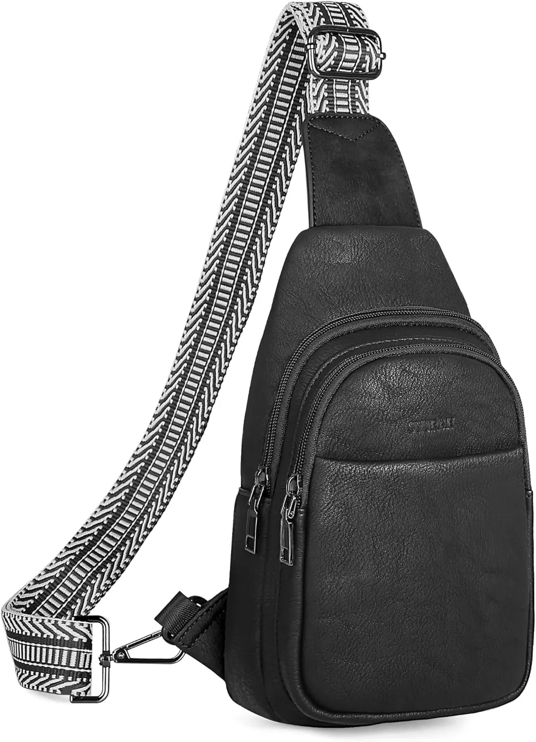 Sling Bag for Women, Crossbody Bags Purse for Women Trendy Vegan Leather Chest Bag with Adjustable Guitar Strap