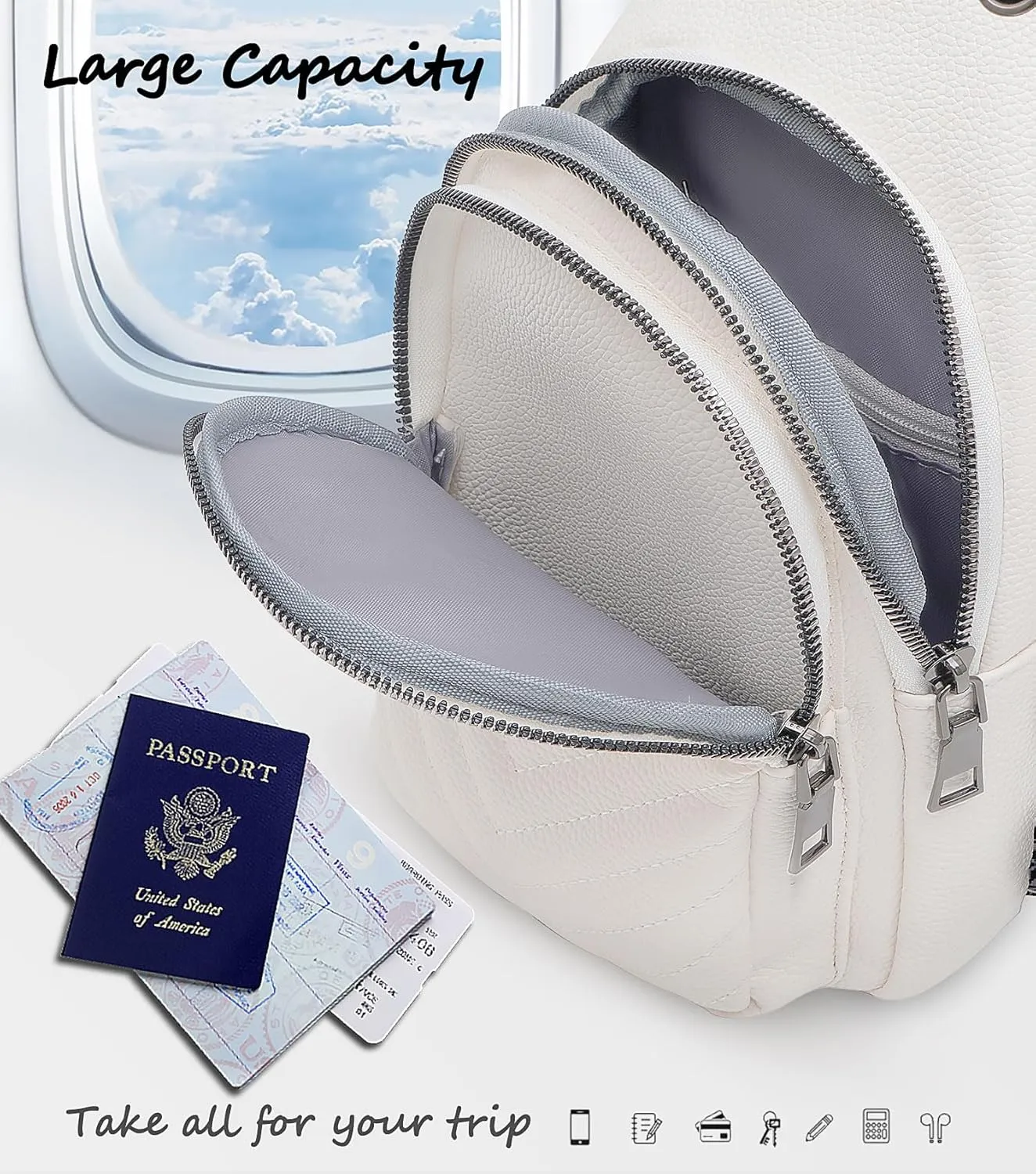 Sling Bag for Women, Leather Crossbody Bag Sling Bag Crossbody Backpack for Travel Sports Running Hiking for Man Woman