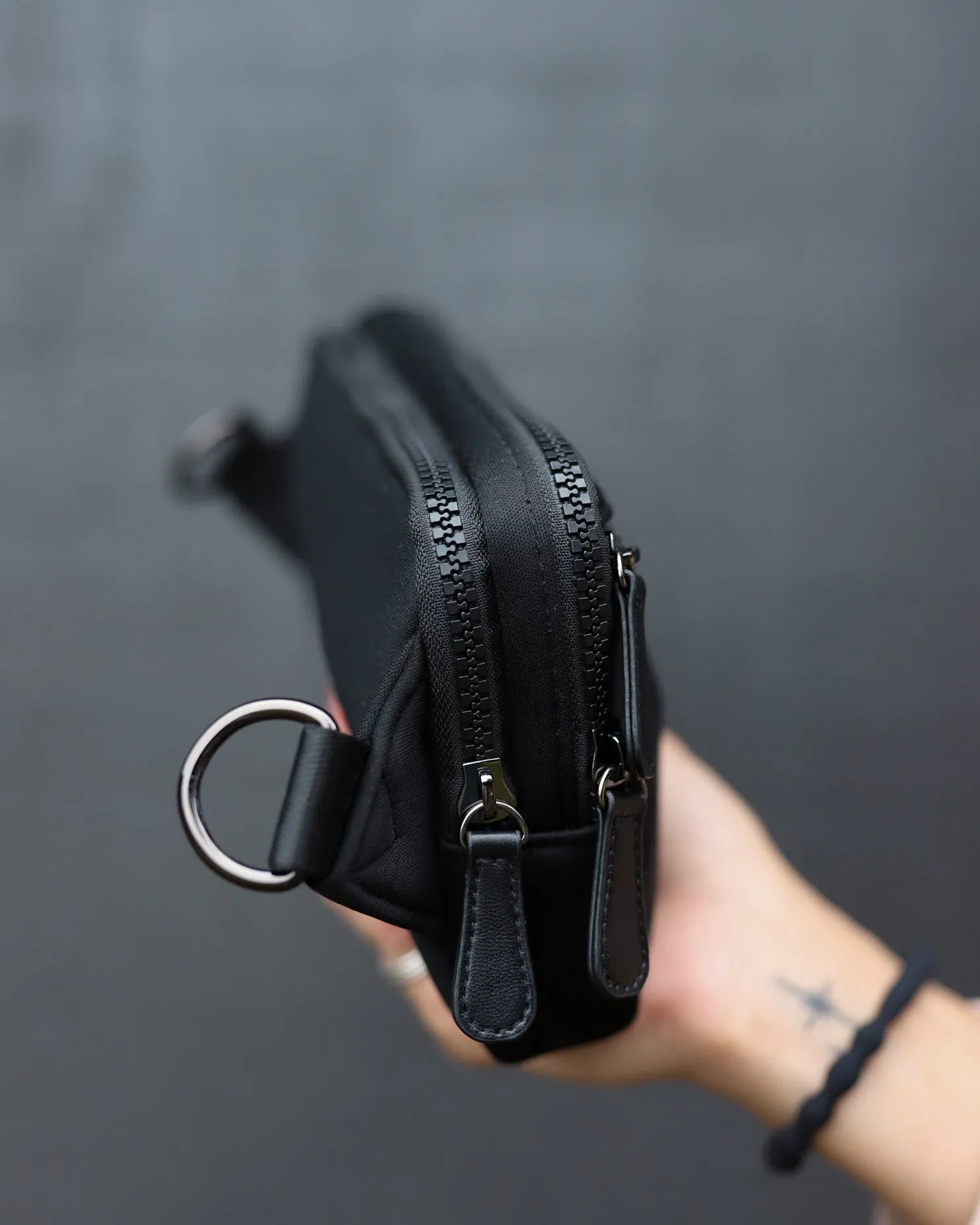 Sling Wallet in Black Neoprene