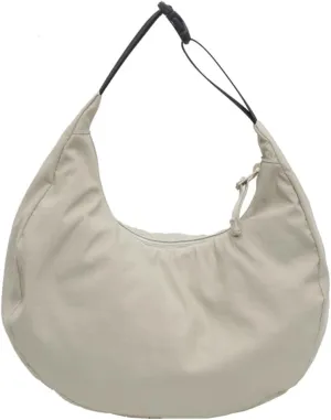 Small Crescent Handbag for Women Cute Nylon Crossbody Bag Half Moon Y2K Underarm Shoulder Bag with Adjustable Strap