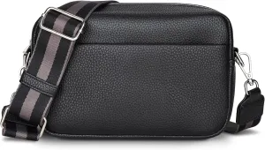Small Crossbody Bag with Wide Guitar Strap Camera Purse Shoulder Handbag Satchel