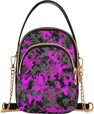 Small Crossbody Bags Black Grey Lilac Pink Camouflage Shoulder Bag for Women Quilted Wave Cross Body Bag