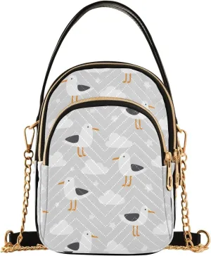 Small Crossbody Bags Seagulls Seamless Shoulder Bag for Women Quilted Wave Cross Body Bag