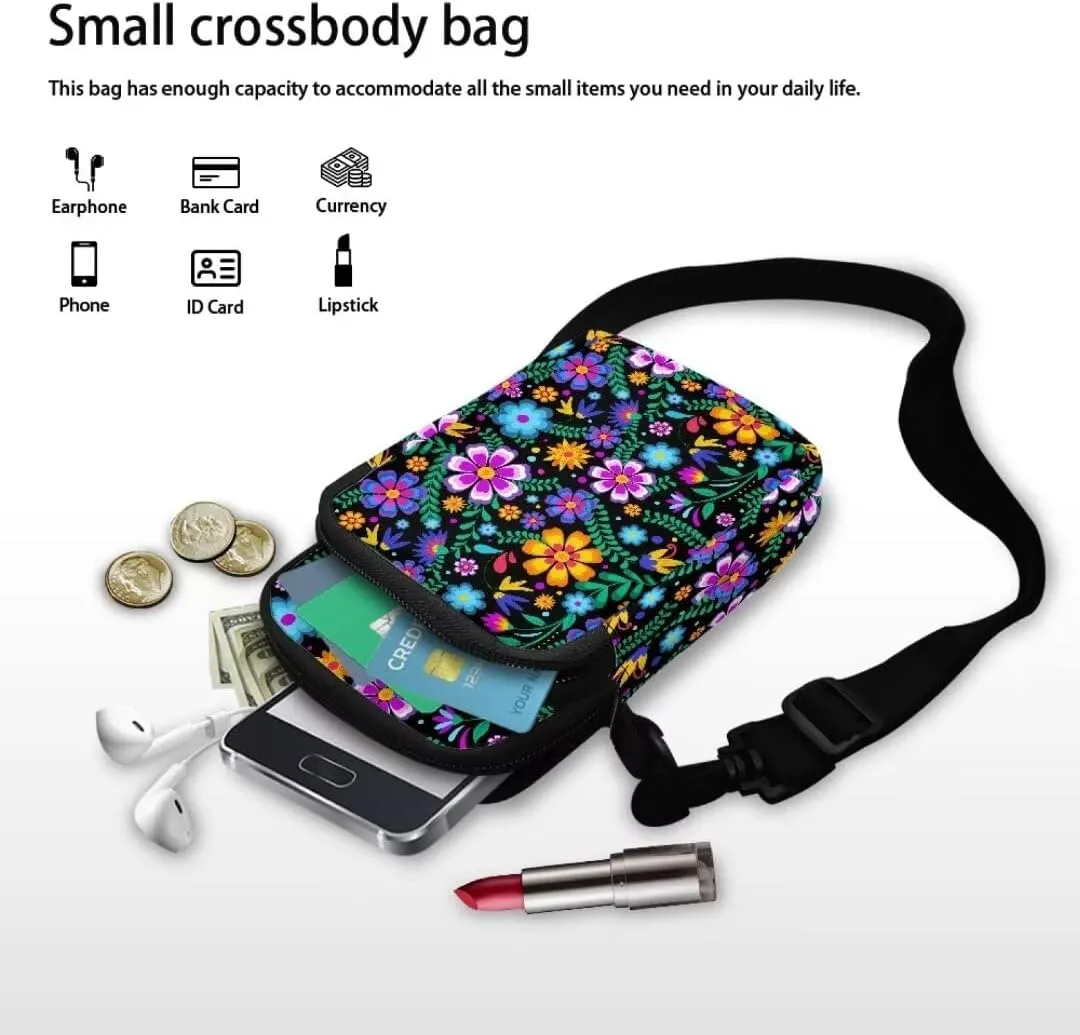 Small Crossbody Cell Phone Purse, Lightweight Mini Messenger Shoulder Handbag Wallet with Adjustable Strap