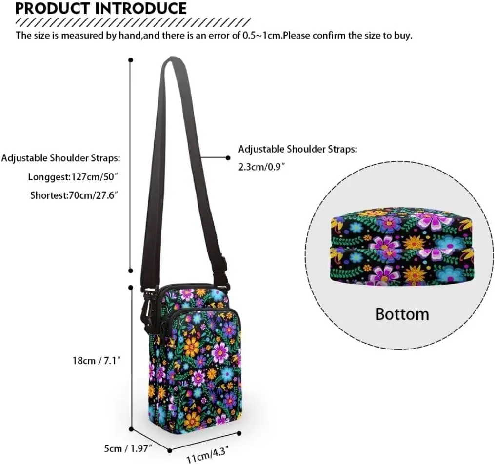 Small Crossbody Cell Phone Purse, Lightweight Mini Messenger Shoulder Handbag Wallet with Adjustable Strap