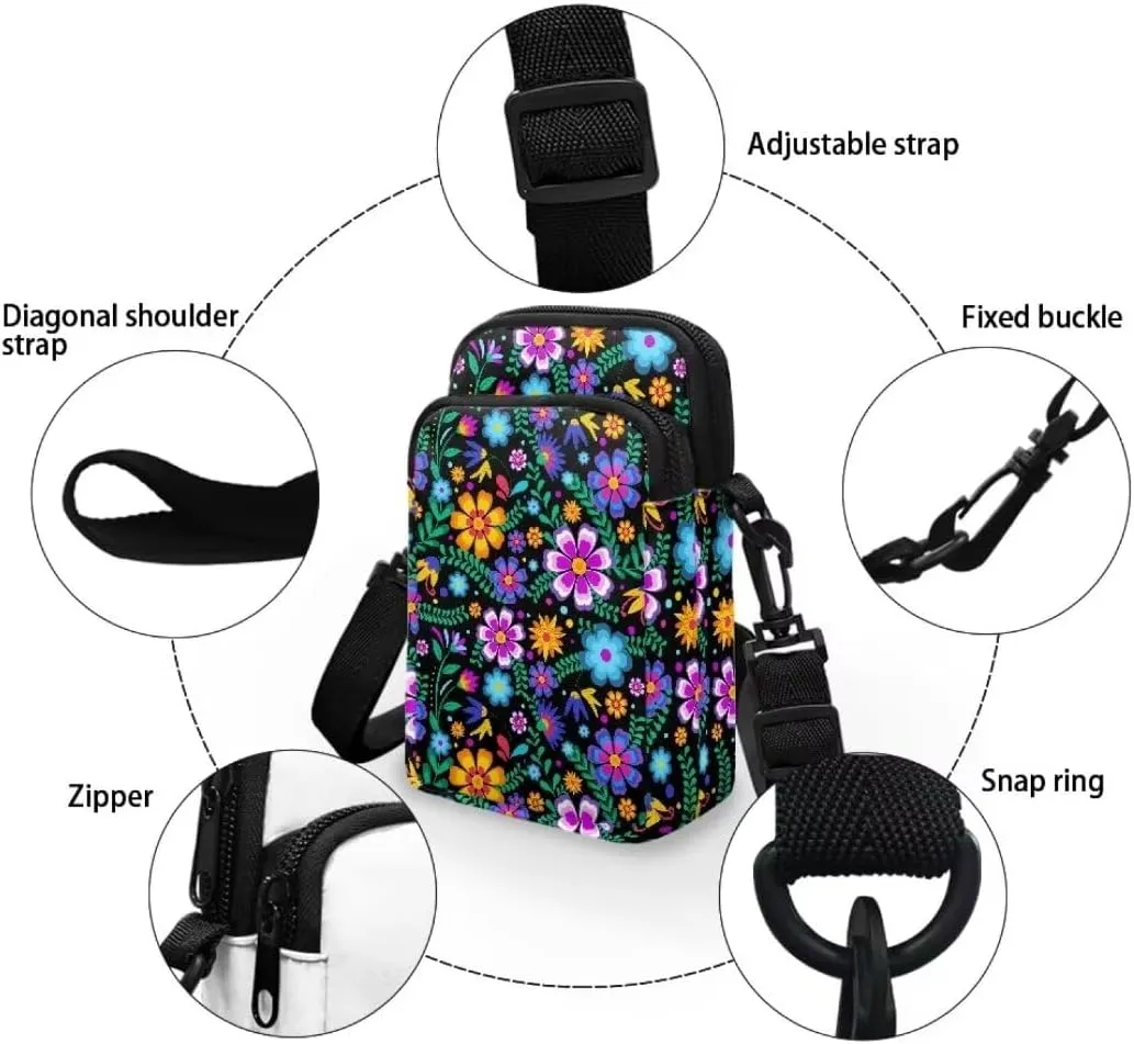 Small Crossbody Cell Phone Purse, Lightweight Mini Messenger Shoulder Handbag Wallet with Adjustable Strap
