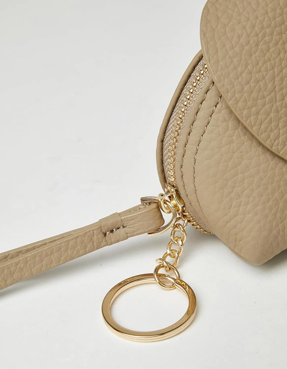 Small Leather Coin Purse for Women Cute Elephant Change Purse for Girls Zipper Coin Pouch Wallet with Key Chain and Wrist Strap(6-Grey)