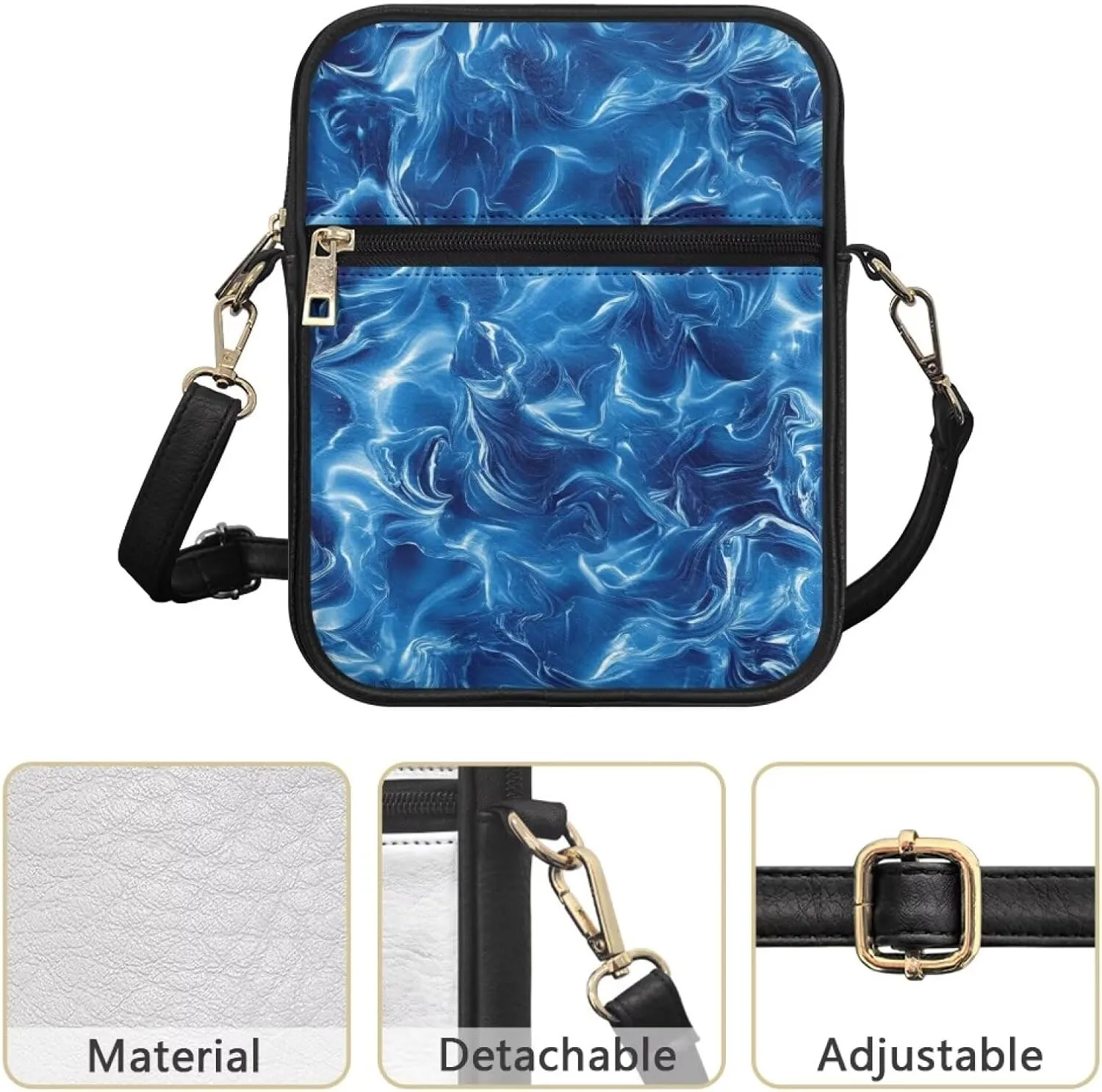 Small Messenger Bag for Women Crossbody with Zipper Closure Fashion Tote Bag for Women Leather