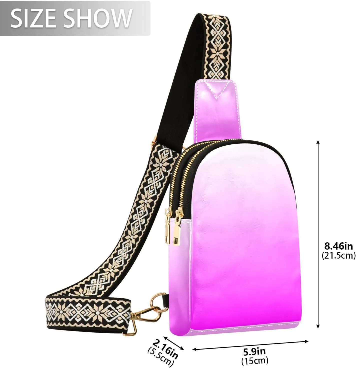 Small Sling Bag for Women Bright Purple Crossbody Fanny Packs for Travel, Casual 20805-1