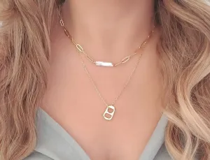 Soda Tab Necklace Silver Plated Obx Jewelry (Gold Chain/Gold Charm)