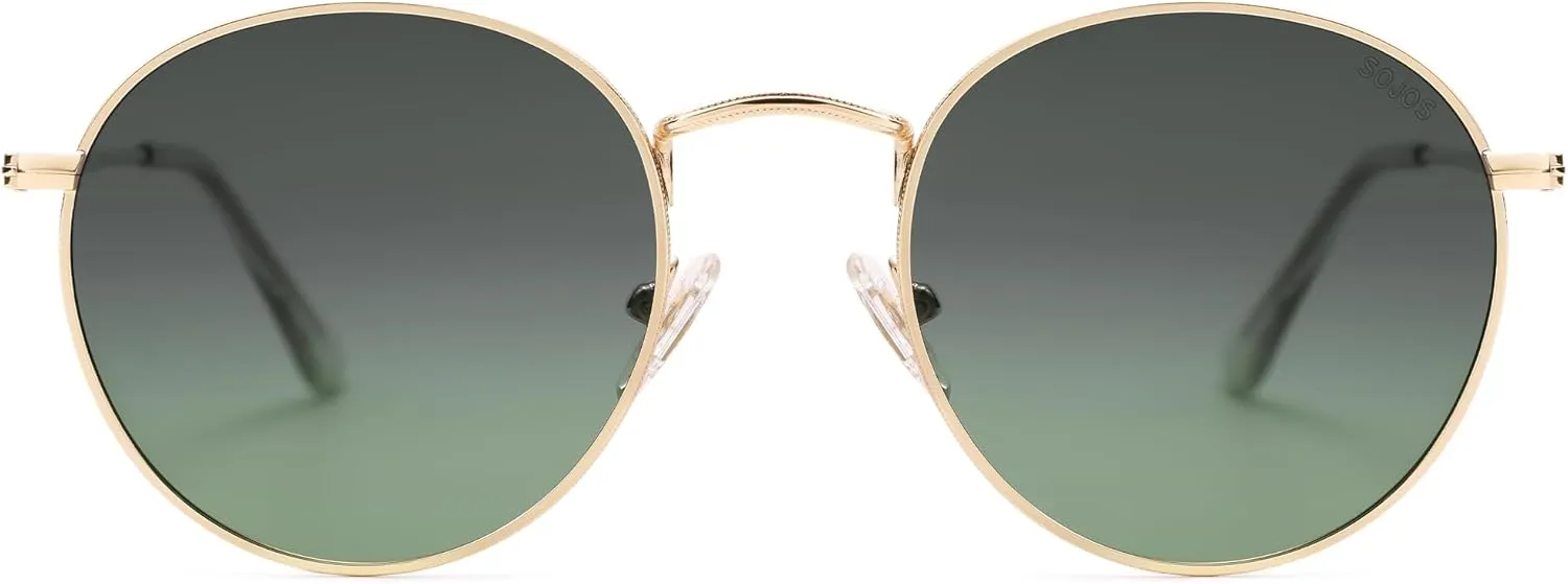 SOJOS Small Round Polarized Sunglasses for Women Men Classic Vintage Retro Shades UV400