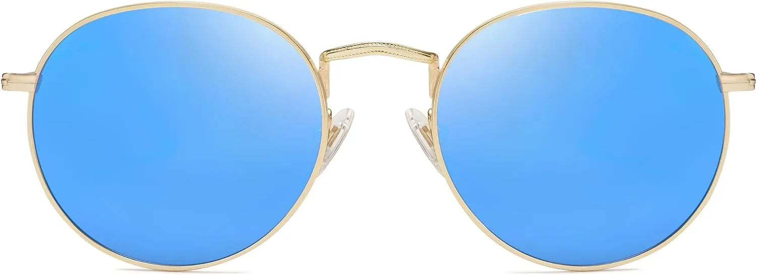 SOJOS Small Round Polarized Sunglasses for Women Men Classic Vintage Retro Shades UV400