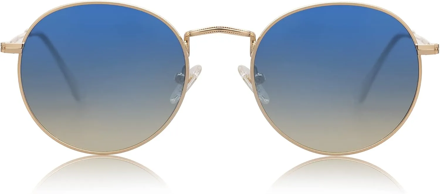SOJOS Small Round Polarized Sunglasses for Women Men Classic Vintage Retro Shades UV400
