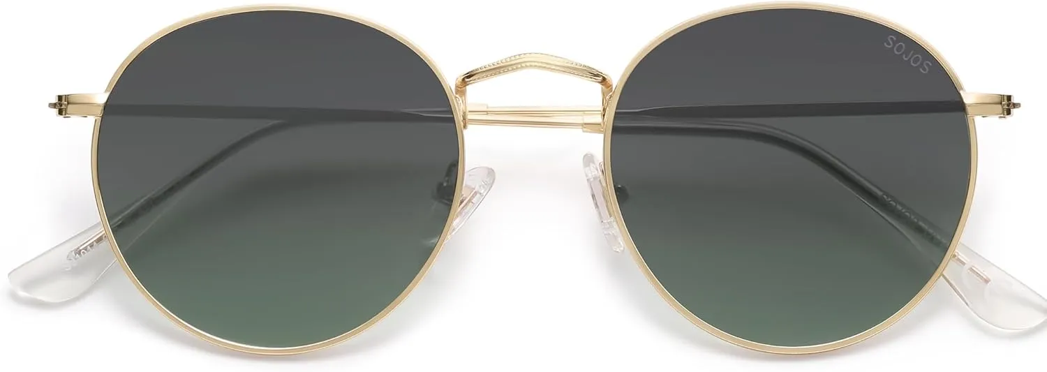 SOJOS Small Round Polarized Sunglasses for Women Men Classic Vintage Retro Shades UV400