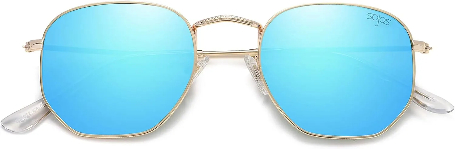 SOJOS Square Polarized Sunglasses for Women Men Small Hexagonal Polygon Shades SJ1072