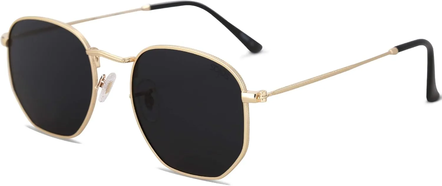 SOJOS Square Polarized Sunglasses for Women Men Small Hexagonal Polygon Shades SJ1072