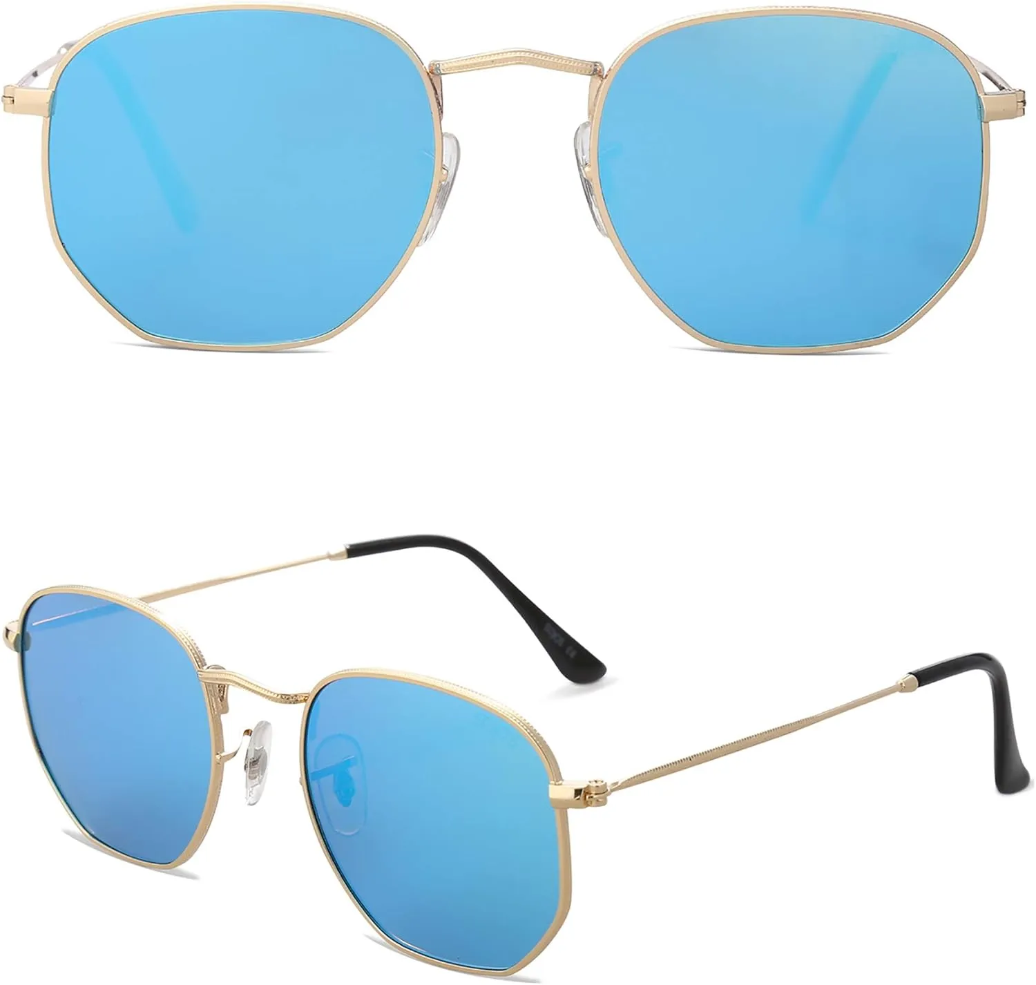SOJOS Square Polarized Sunglasses for Women Men Small Hexagonal Polygon Shades SJ1072