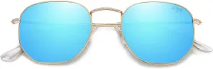 SOJOS Square Polarized Sunglasses for Women Men Small Hexagonal Polygon Shades SJ1072