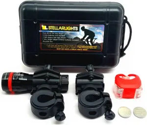 Solid Aircraft Aluminum Bike Light - Bright 240 Lumens LED Bicycle Headlight with Tail Light - Waterproof - Mounts in Seconds - NO Tools Required