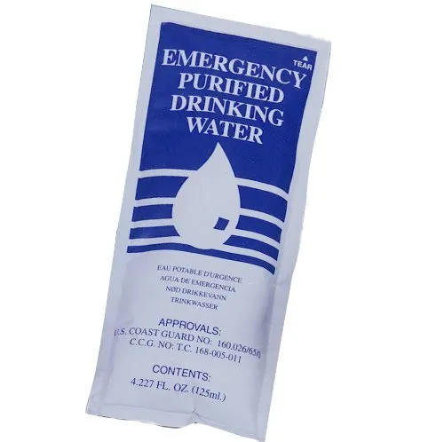 SOS Emergency Water Pouches Survival Kits for Disaster Supplies, 5 Year Shelf Life - Case of 48