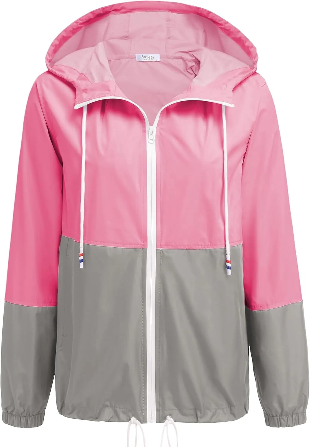 SoTeer Women's Waterproof Raincoat Outdoor Hooded Rain Jacket Windbreaker S-XXXL
