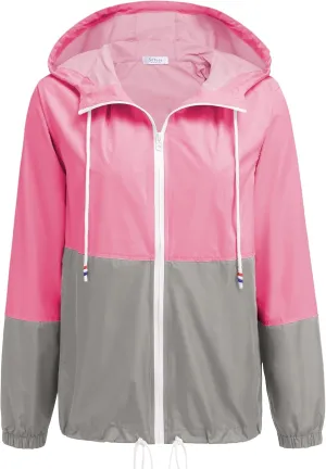 SoTeer Women's Waterproof Raincoat Outdoor Hooded Rain Jacket Windbreaker S-XXXL