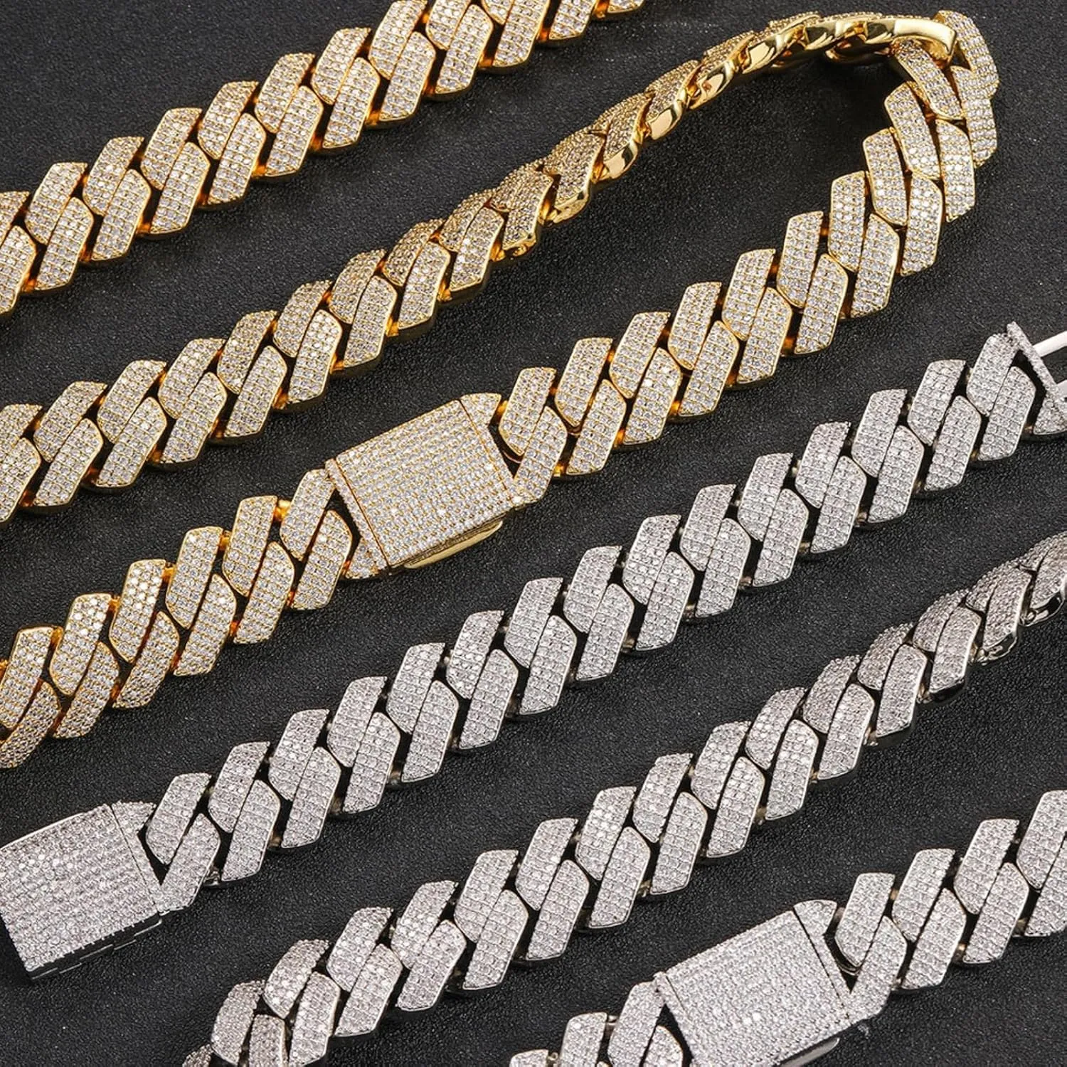 Sparkling Big Hip Hop Cuban Link Chain, Width 20MM Men Chain Necklace, Solid Thick Iced Out Miami Cuban Link Chain for Men, 16-24 Inch - Gift Box Included