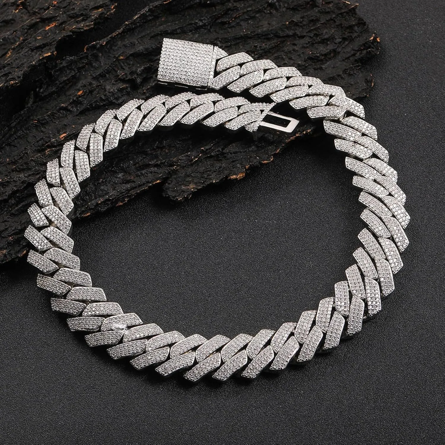 Sparkling Big Hip Hop Cuban Link Chain, Width 20MM Men Chain Necklace, Solid Thick Iced Out Miami Cuban Link Chain for Men, 16-24 Inch - Gift Box Included