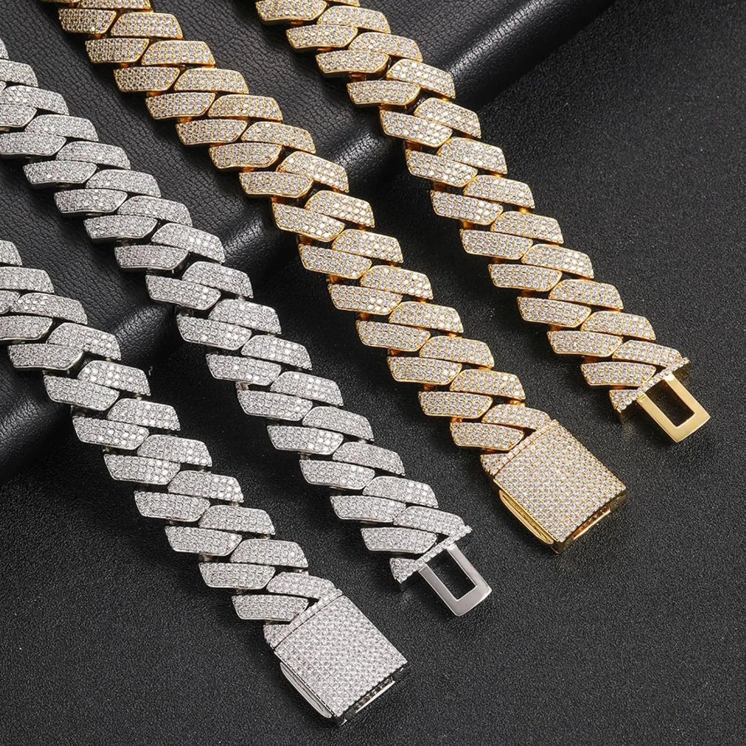 Sparkling Big Hip Hop Cuban Link Chain, Width 20MM Men Chain Necklace, Solid Thick Iced Out Miami Cuban Link Chain for Men, 16-24 Inch - Gift Box Included