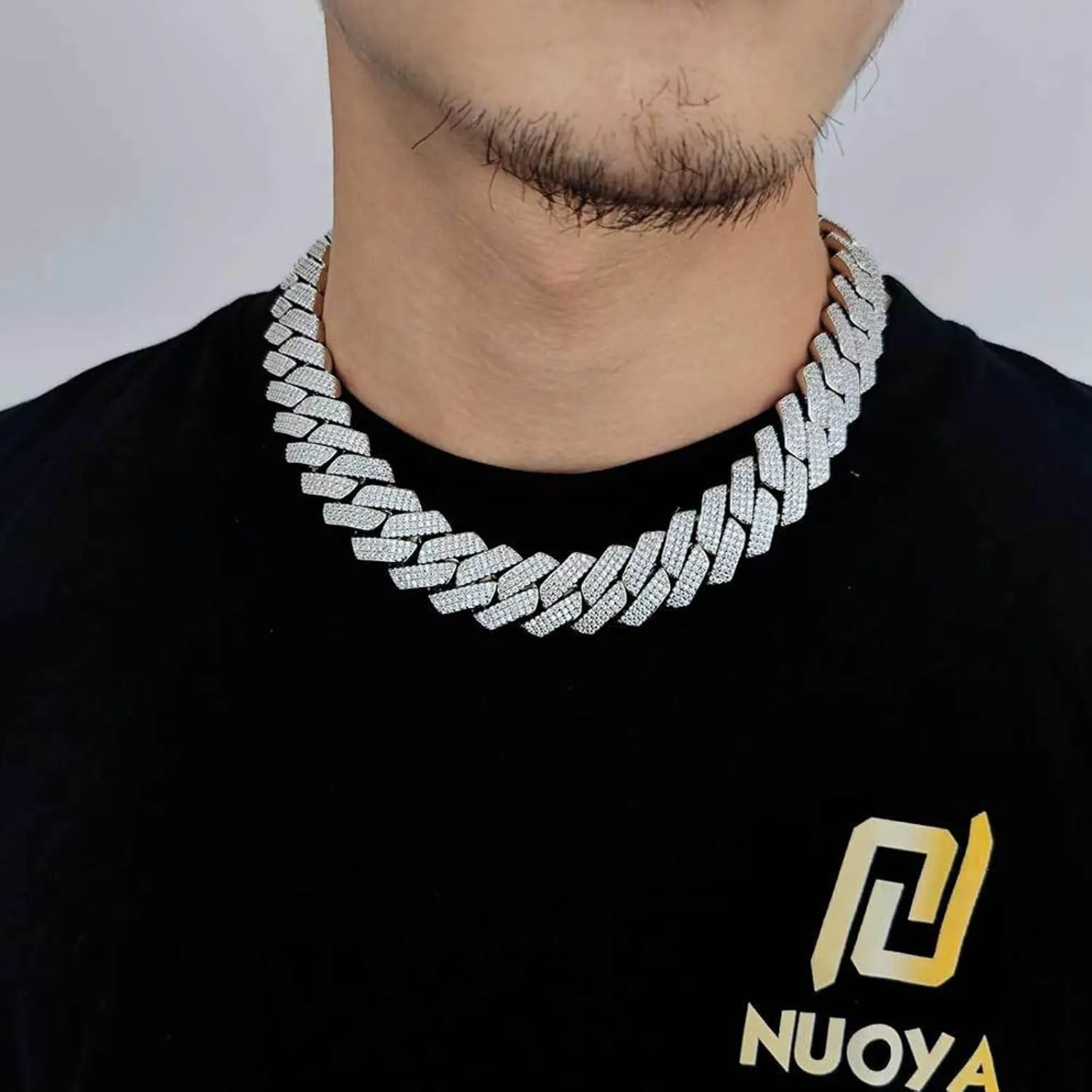 Sparkling Big Hip Hop Cuban Link Chain, Width 20MM Men Chain Necklace, Solid Thick Iced Out Miami Cuban Link Chain for Men, 16-24 Inch - Gift Box Included