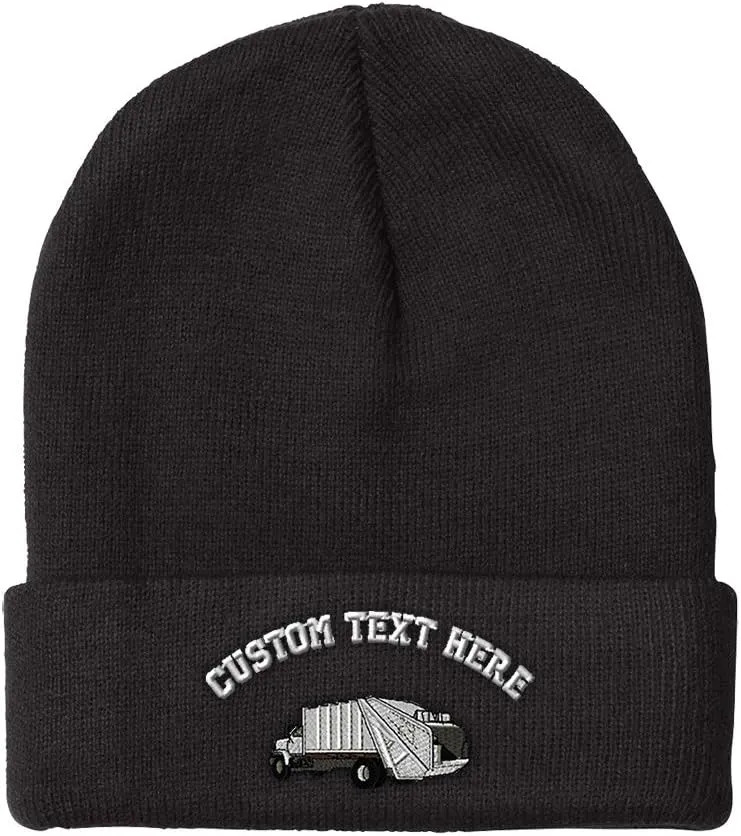 Speedy Pros Beanies for Men Garbage Truck Embroidery Trucks Winter Hats for Women Acrylic Skull Cap 1 Size