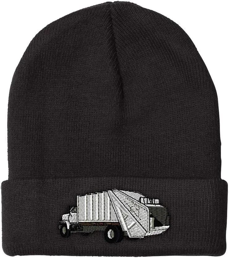 Speedy Pros Beanies for Men Garbage Truck Embroidery Trucks Winter Hats for Women Acrylic Skull Cap 1 Size