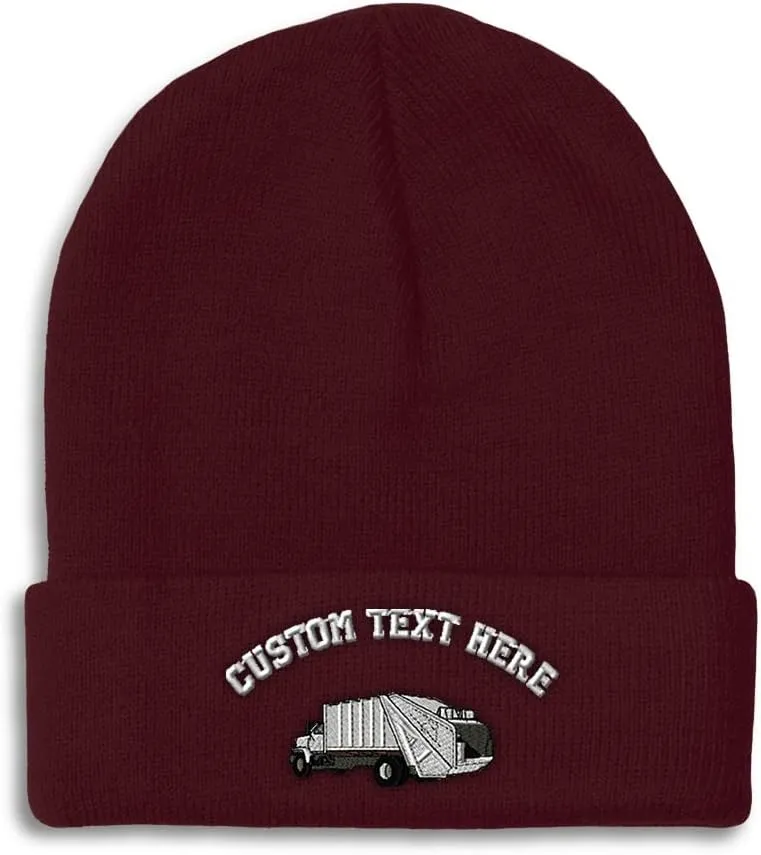 Speedy Pros Beanies for Men Garbage Truck Embroidery Trucks Winter Hats for Women Acrylic Skull Cap 1 Size