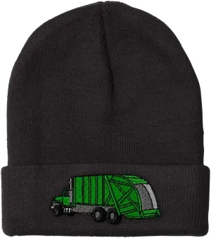 Speedy Pros Beanies for Men Green Garbage Truck Embroidery Trucks Funny Winter Hats for Women Acrylic Skull Cap 1 Size